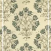 Ivory floral printed curtain fabric with soft sage green botanical motifs, premium cotton linen drapery for luxury living room and bedroom interiors