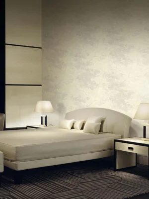 ARMANI / CASA Refined Structure 2 luxury wallcovering featuring an elegant ivory textured surface with subtle woven relief, ideal for premium contemporary interiors and sophisticated wall design.