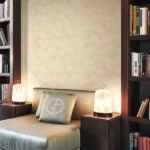 Armani Casa Refined Structure 2 luxury textured wallpaper in soft champagne ivory with refined radial pattern for premium interiors