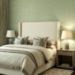 ARMANI / CASA Refined Structure 2 luxury wallcovering in soft pastel sage green with refined woven texture, ideal for elegant contemporary and premium interior environments.