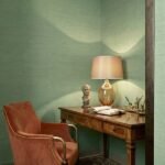 Armani Casa Refined Structure 2 luxury wallcovering in soft sage green with fine woven texture, premium Italian designer wallpaper for elegant modern interiors.