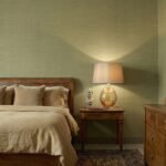 Armani Casa Refined Structure 2 luxury wallcovering in muted olive green with fine woven texture, premium Italian designer wallpaper for sophisticated modern interiors.