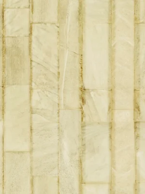 ARMANI / CASA Refined Structure 2 luxury wallcovering with layered marble-inspired panels in soft ivory and champagne tones, showcasing refined architectural texture for premium interiors.