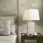 ARMANI / CASA Refined Structure 2 luxury wallcovering featuring an abstract botanical texture in soft beige and stone tones, designed for refined contemporary interiors.