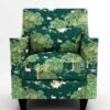 Luxury green forest animal print upholstery fabric chair with botanical jungle pattern, ideal for sofa, armchair and cushion upholstery for premium living room interiors