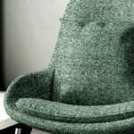 Green herringbone textured upholstery fabric with woven pattern, premium sofa and cushion fabric for modern and luxury interiors