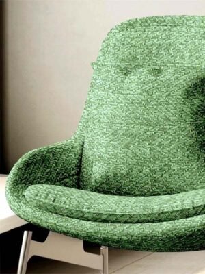 Textured green herringbone upholstery fabric with woven pattern, premium sofa and cushion fabric for modern luxury interiors