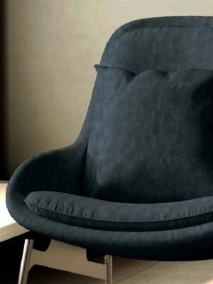 Luxury dark teal suede velvet upholstery fabric on modern accent chair with plush cushioning, premium sofa and cushion upholstery for elegant living room interiors