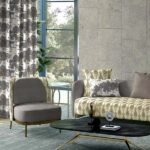 Beige and sage green ethnic ikat motif upholstery fabric with traditional geometric pattern, premium cushion and sofa fabric for luxury living room interiors