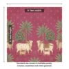 Pichwai style cow and calf wallpaper featuring sacred white cows with banana trees and floral motifs on a pink background, traditional Indian wall décor