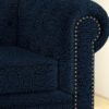 Luxury navy blue textured upholstery fabric for sofa and chair, premium designer furniture fabric for elegant living room interiors