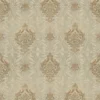 Roberto Cavalli Volume 8 luxury wallpaper featuring an elegant baroque damask motif in soft beige, champagne gold and pearl tones, ideal for sophisticated premium interiors.