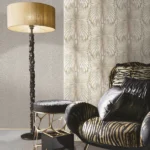 Roberto Cavalli Volume 8 luxury textured wallpaper in warm beige stone-inspired finish, premium Italian wallcovering for elegant modern interiors