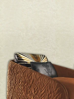 Roberto Cavalli Volume 8 luxury textured wallpaper in soft ivory and pearl tones with a subtle animal-inspired pattern for elegant premium interiors.