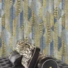 Roberto Cavalli Volume 8 luxury wallpaper with geometric patchwork inspired by exotic animal textures in blue, beige and champagne tones for premium interiors