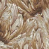 Roberto Cavalli Volume 9 luxury wallpaper with flowing feather texture in warm gold, champagne and ivory tones, creating an opulent statement wallcovering for premium interiors