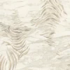 Roberto Cavalli Volume 8 luxury wallpaper with embossed abstract palm leaf pattern in soft ivory and champagne beige tones on a textured stone-effect background