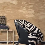 Roberto Cavalli Volume 9 luxury textured wallpaper in warm sand and beige tones with natural stone-effect finish for premium interior walls