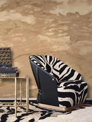 Roberto Cavalli Volume 9 luxury textured wallpaper in warm sand and beige tones with natural stone-effect finish for premium interior walls