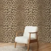 Roberto Cavalli Volume 9 luxury animal print wallpaper featuring an iconic leopard pattern in rich brown and golden tones for glamorous premium interiors