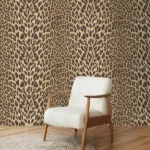 Roberto Cavalli Volume 9 luxury animal print wallpaper featuring an iconic leopard pattern in rich brown and golden tones for glamorous premium interiors