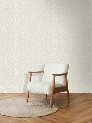 Roberto Cavalli Volume 9 luxury textured wallpaper with subtle animal-inspired pattern in soft ivory and pearl tones for elegant premium interiors