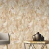 Roberto Cavalli Volume 9 luxury wallcovering featuring an abstract snakeskin-inspired texture in warm beige, champagne gold, and soft ivory tones, ideal for premium and designer interiors.
