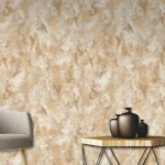 Roberto Cavalli Volume 9 luxury wallcovering featuring an abstract snakeskin-inspired texture in warm beige, champagne gold, and soft ivory tones, ideal for premium and designer interiors.
