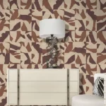 Roberto Cavalli Volume 9 luxury abstract textured wallpaper in beige, brown and cocoa tones with artistic geometric pattern for premium interiors