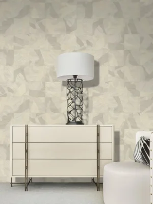 Roberto Cavalli Volume 9 luxury abstract textured wallpaper in soft ivory beige with sculptural pattern for premium interiors