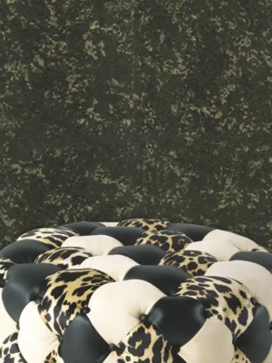 Roberto Cavalli Volume 8 luxury dark green textured wallpaper with stone-inspired finish for premium interiors