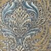 Roberto Cavalli Volume 8 luxury damask wallpaper with ornate gold and blue baroque pattern