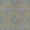 Roberto Cavalli Volume 8 luxury damask wallpaper with ornate gold and blue baroque pattern