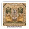 Pichwai painting of Lord Shrinathji with golden cows, Gopis, lotus floral border, peacocks and temple arch design in traditional Indian artwork style.