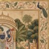 Pichwai painting of Lord Shrinathji with golden cows, Gopis, lotus floral border, peacocks and temple arch design in traditional Indian artwork style.