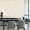 Roberto Cavalli Volume 8 luxury wallpaper featuring an elegant ivory feather-textured pattern with soft organic detailing for premium interior walls