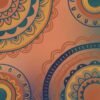 Bohemian mandala wallpaper in terracotta, teal, indigo, and mustard tones with hand-drawn circular patterns for artistic luxury interiors