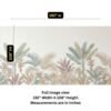 Luxury pastel tropical botanical wallpaper featuring banana leaves, palm fronds and soft blush foliage on a neutral beige background for premium interior design.