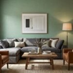 Soft green plain texture fabric with subtle woven pattern – premium upholstery and curtain fabric by Ruby The Furnishing Studio