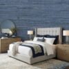 Elegant blue plain texture fabric with fine woven pattern – premium upholstery and curtain fabric by Ruby The Furnishing Studio