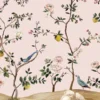 Luxury floral mural wallpaper with birds and blooming branches on soft blush pink background for bedroom wall decor by RUBY The Furnishing Studio Ghatkopar East Mumbai