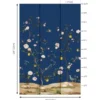 Luxury dark blue floral mural wallpaper with birds and lemon branches for living room wall décor by RUBY The Furnishing Studio Ghatkopar East Mumbai