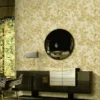 Roberto Cavalli Volume 8 luxury wallpaper with delicate bird and floral toile pattern in soft ivory tones