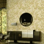 Roberto Cavalli Volume 8 luxury wallpaper with delicate bird and floral toile pattern in soft ivory tones