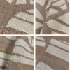 Casamance FILANDRA 7698 25 48 geometric textured wallpaper in warm beige and brown tones installed on a modern living room feature wall with premium designer interior décor.