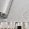 Signature 73008-3 Silver Cream Textured Wallpaper | Luxury Plain Designer Wall Covering | Ready Stock
