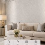 Signature 73008-3 Silver Cream Textured Wallpaper | Luxury Plain Designer Wall Covering | Ready Stock