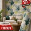 Premium botanical wallpaper with abstract green leaf and tree pattern in sage green, olive, and grey tones, perfect for living room, bedroom, office, and luxury interior walls.