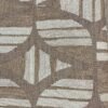 Casamance FILANDRA 7698 25 48 geometric textured wallpaper in warm beige and brown tones installed on a modern living room feature wall with premium designer interior décor.